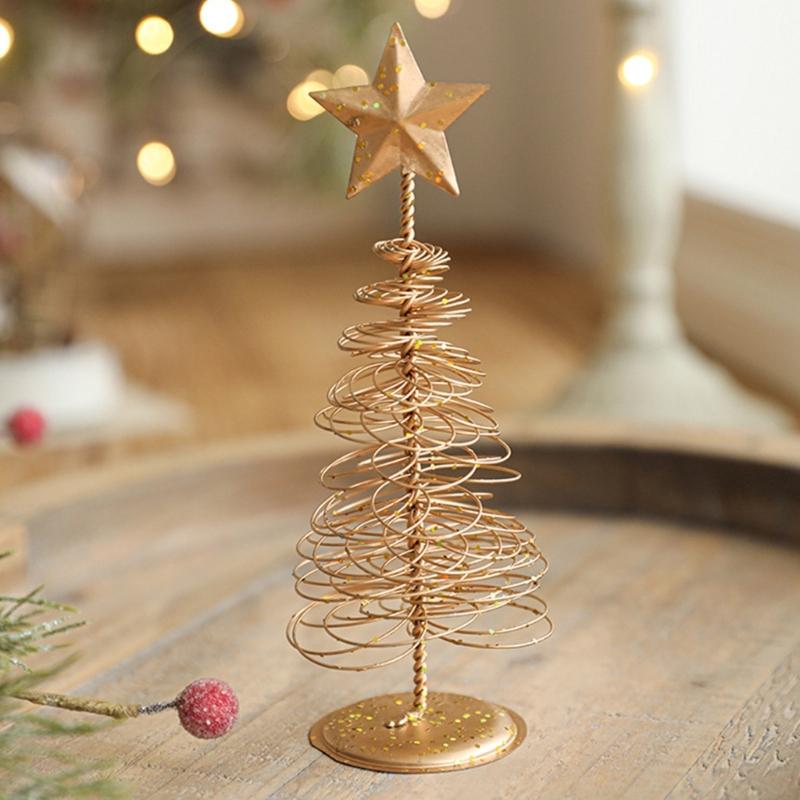 Weihnachtsbaumschmuck mit Sockel Stern Eisen Weihnachtsbaumschmuck für Tischplatte Party Feiertagsdekorationen