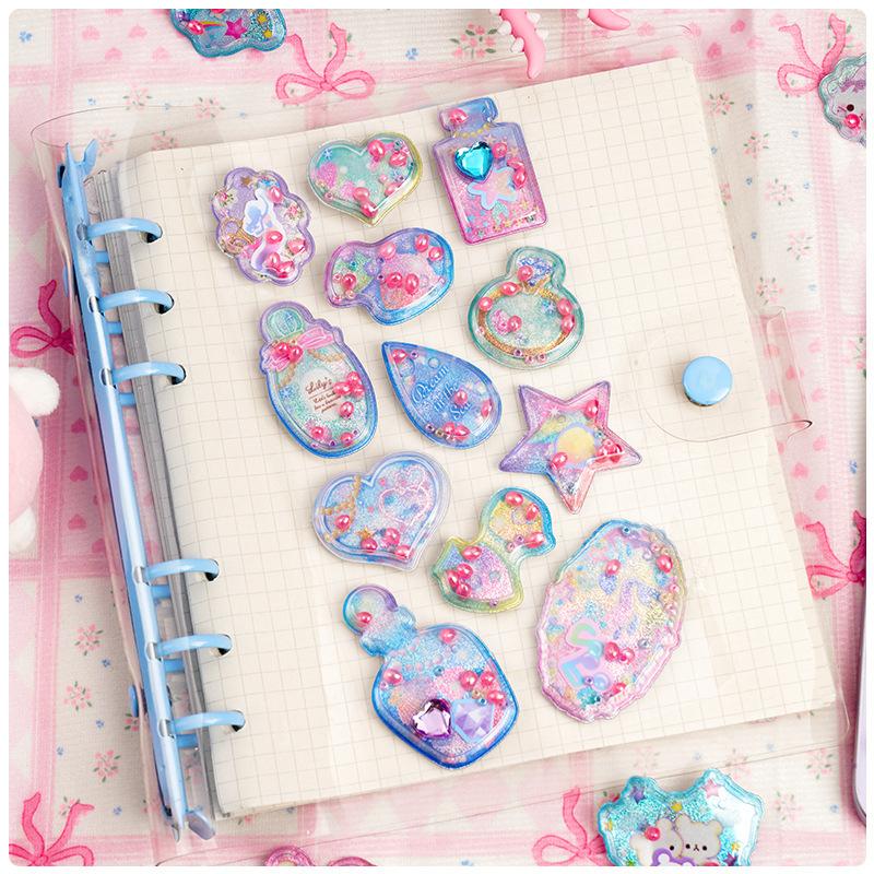 Newcreative Fragrant Glitter Shaking Cartoon Animals 3D Sticker Scrapbooking Diy Journaling Stationery Diary Sticker School Gift