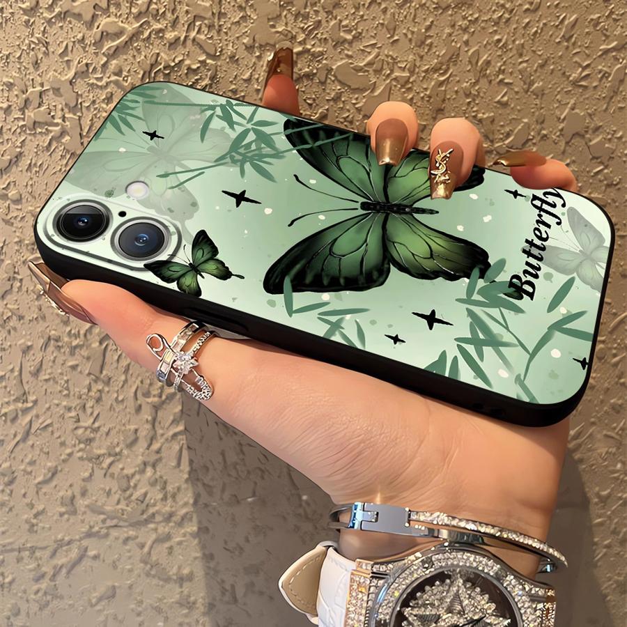 Creative Cartoon Butterfly Funda Phone Cover Case for Apple iPhone 17 Pro Max 15 Pro 7 8 14 11 13 16 12 Air XR XS MAX