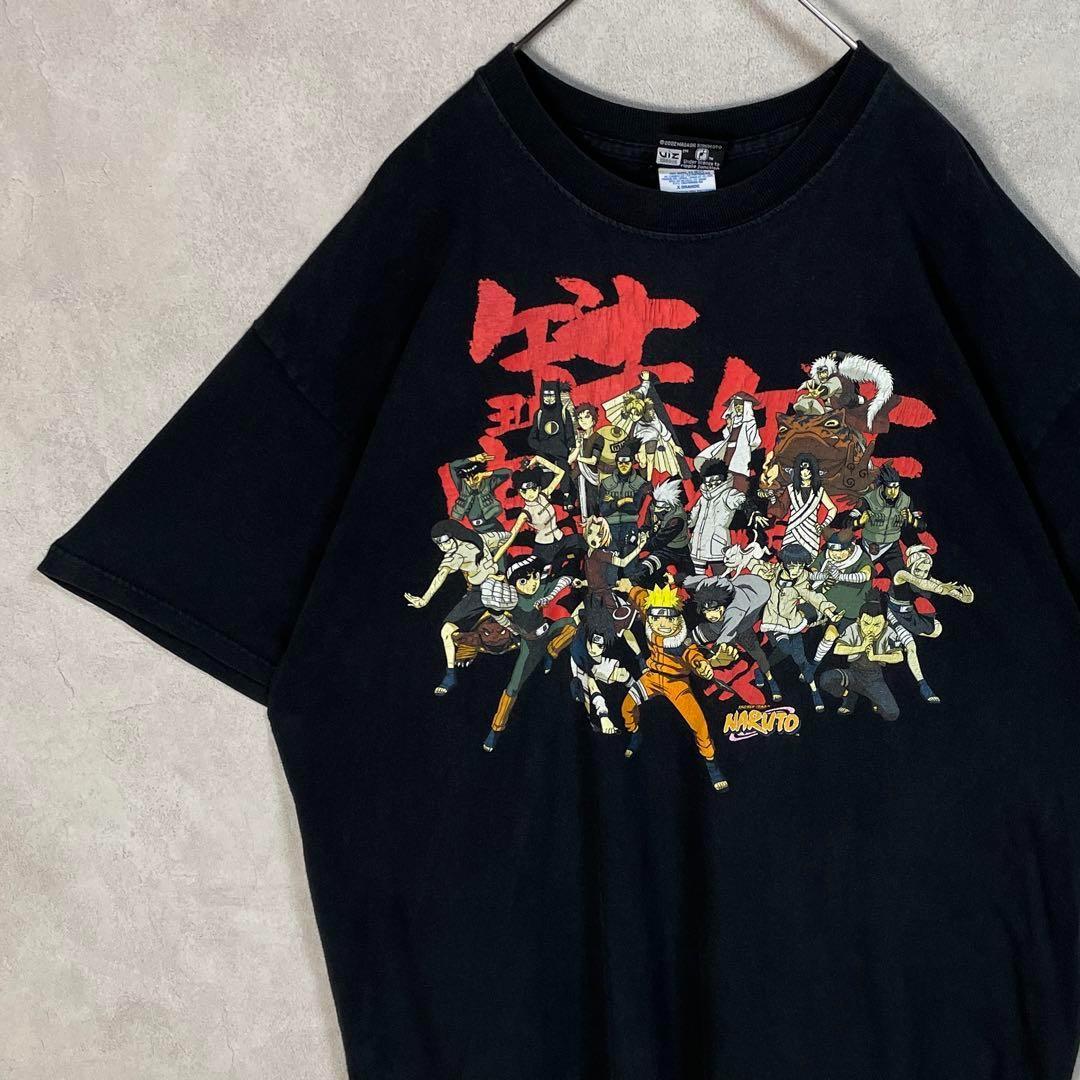 

[USED] Vintage 2000s Naruto Short Sleeve Shirt, Anime/Manga, Konoha Collection, Black, Part 3