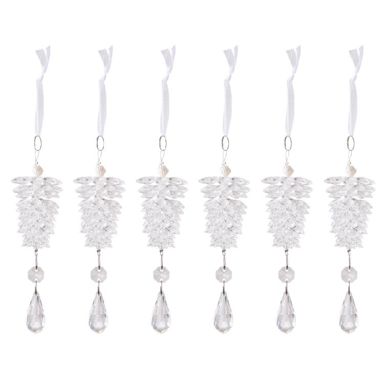 6 Pcs Christmas Ornament Simulated Pinecone Pendant for Holiday Wedding Party Decoration Christmas Tree Decorations чистый