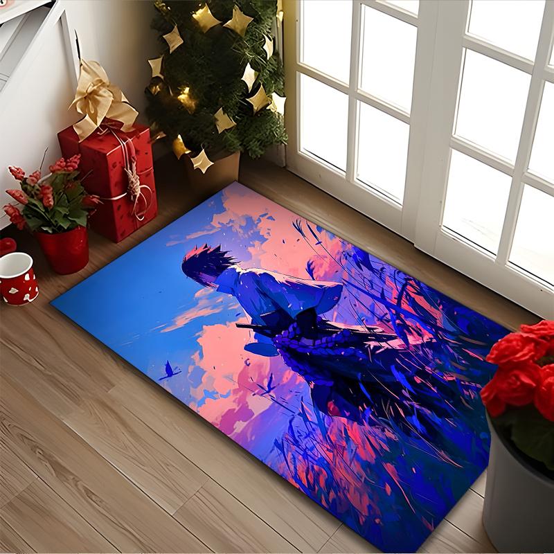 Naruto Rug Ideal for Reading Room, Multi-purpose Office Chair Sofa Carpet, Anti-slip Printed Home Area Rug