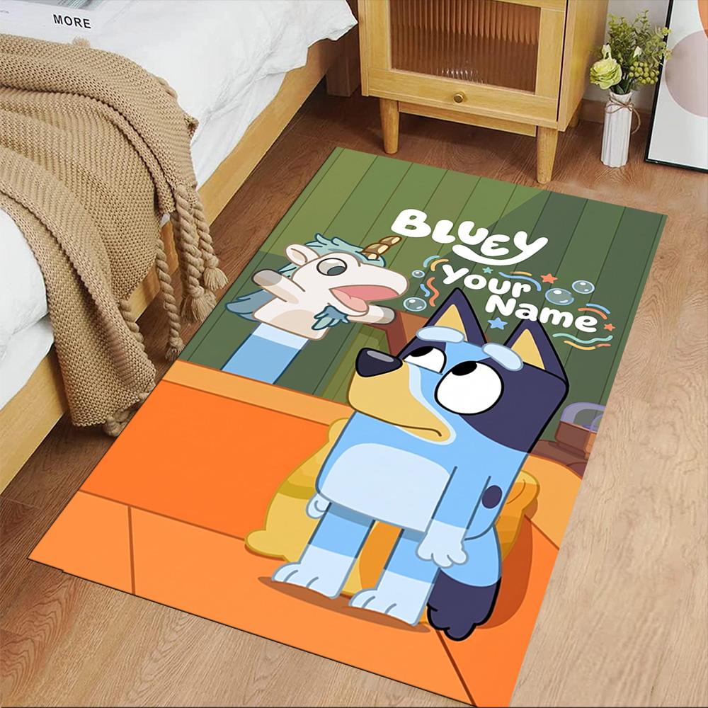 Bluey Customize Your Name Floor Rug Office Rug Perfect for Study room Balcony Kitchen Game Room Anti-slip Rug Decorate Offices