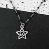 Rock Punk Retro Sliver Color Spiral Starfish Hollow Out Star Sword Pendant Necklace for Women Gothic Y2K Stainless Steel Jewelry
