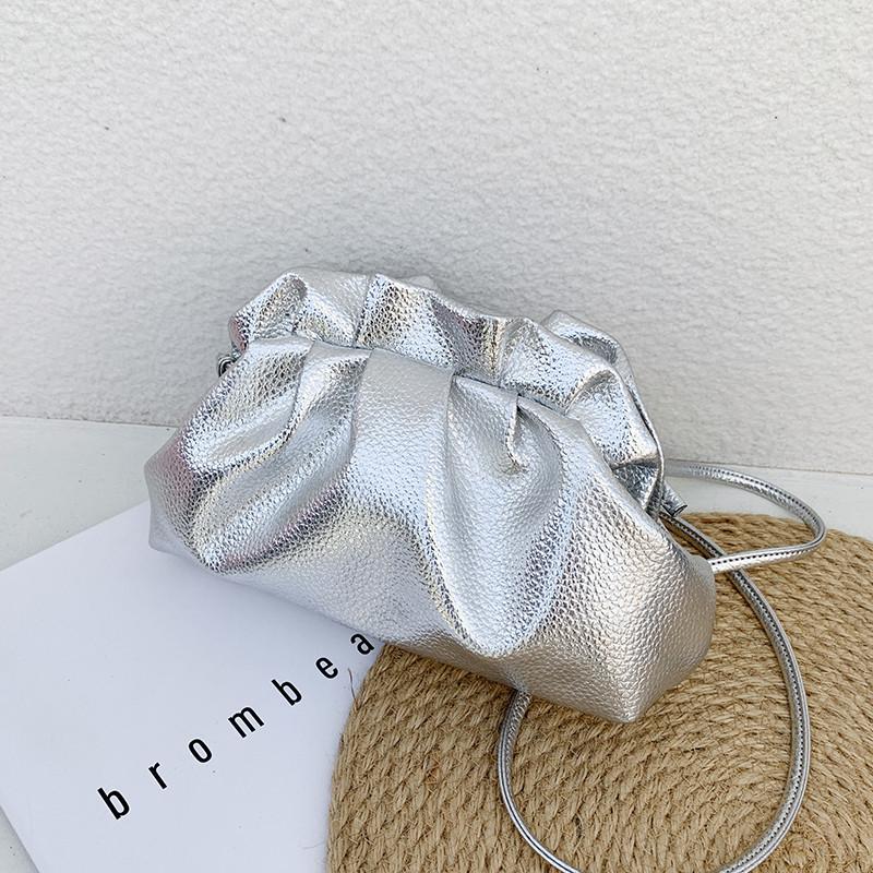 

Небольшая роскошная вечерняя сумка Bagen s Leather Silver Cloud Bag Женская золотая сумка через плечо Женская праздничная сумка-клатч Женские сумки серебряный