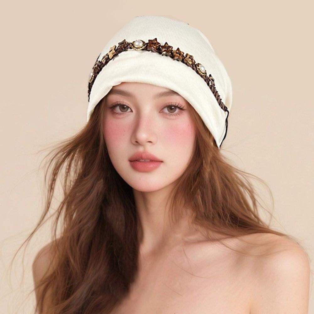 Vintage Beanies Cap Ethnic Style Pullover Hats Fashion Y2k Baggy Cap Women