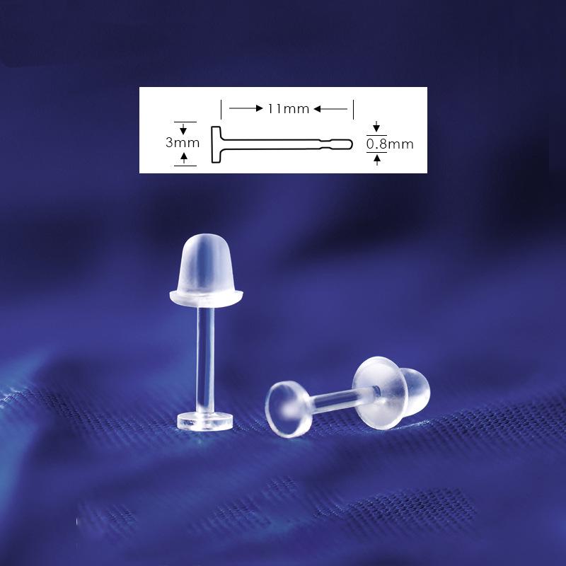 Clear Resin Earrings with Soft Glue & Invisible Ear Care for Students