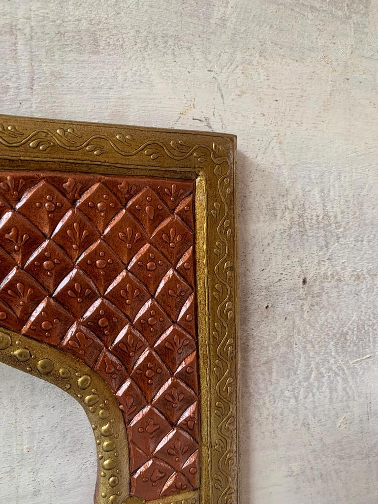 Hand-Painted Wooden Jharokha Frame: Indian Wall Decor