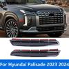 Head Light Lamp Eyelid Eyerbow For Hyundai Palisade  2024 Carbon Fiber Front Turn Light Strip Trim Sticker Car Accessories