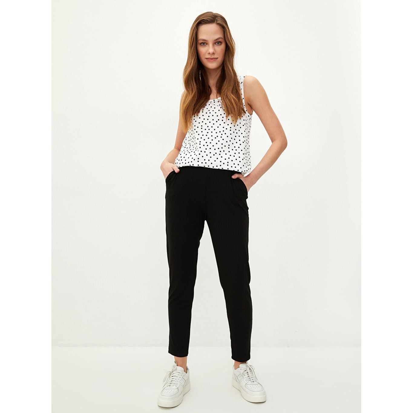 

LCW BASIC Женские однотонные спортивные штаны с эластичной резинкой на талии, черные