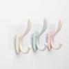 2/4pcs Nail-Free Self-Adhesive Wall Hooks Double Hook Hangers for Coats Wall-Mounted Bathroom Accessories and Clothes Storage