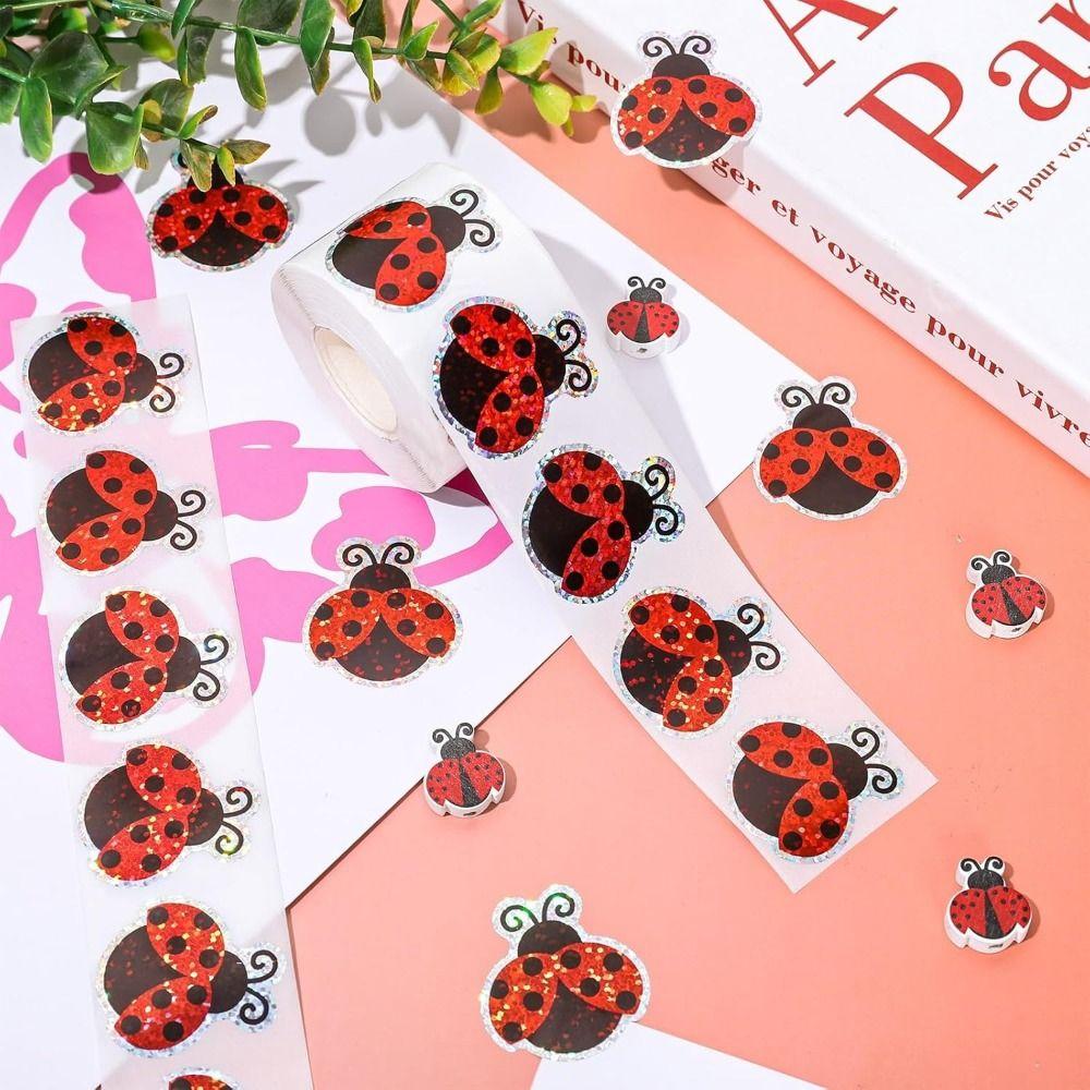 500pcs/roll Sunflower Halloween Stickers Laser Type Decorative Paper Reflective Labels Decals Sealing Snowman Ghost Stickers