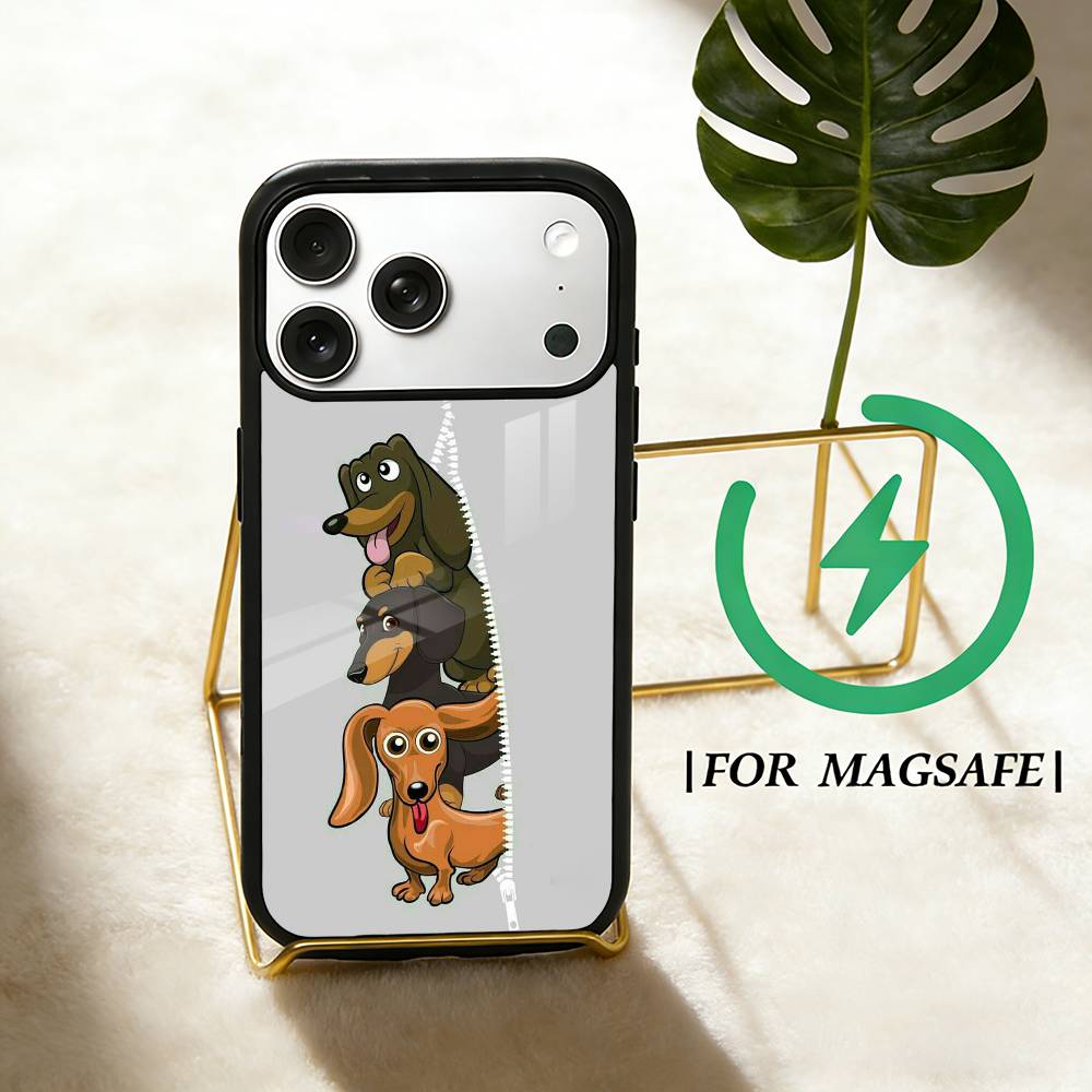 Cute Dachshund  Phone Case For iPhone 17,16,15,14,13,12,Plus,Pro,Max for Magsafe Magnetic Wireless Charging