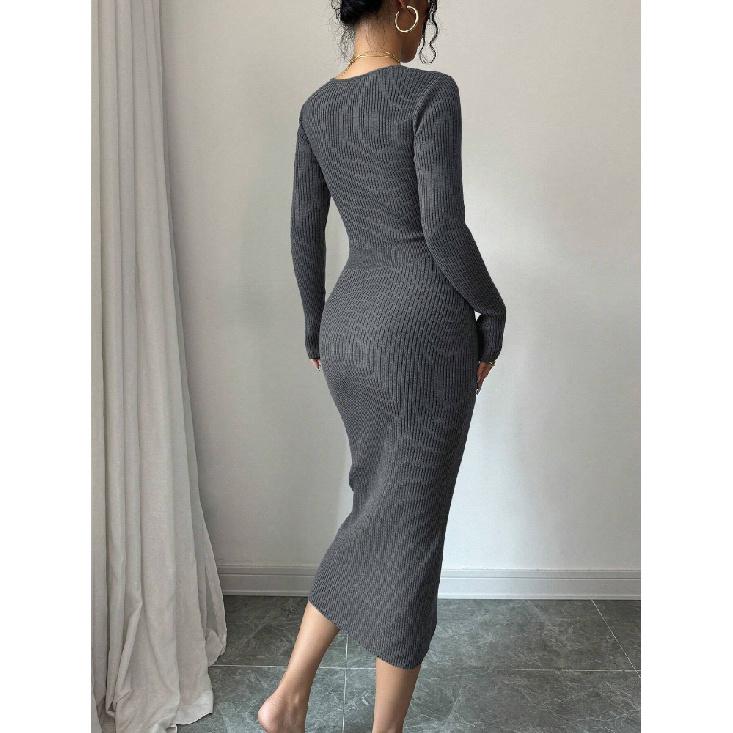 Dámský pletený zavinovací svetr s vysokým pasem, bodycon základní vrstva, spodní prádlo, středně dlouhý, s výstřihem do V, dlouhý rukáv, polyester, podzim zima
