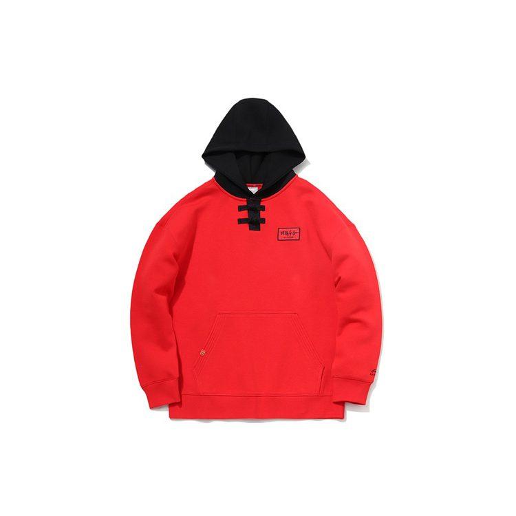 Li Ning Sweatshirts Men's Red Hooded Moderate Regular AWDR019-2