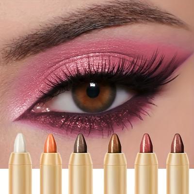 Dual-Ended Shimmery Eyeshadow Stick Shimmering Pink & Purple Highlighter, Long-Lasting Waterproof Eye Makeup In Matte & Metallic Finishes