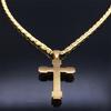Stainless Steel Design Small-scale Diamond-encrusted Cross Pendant Necklace