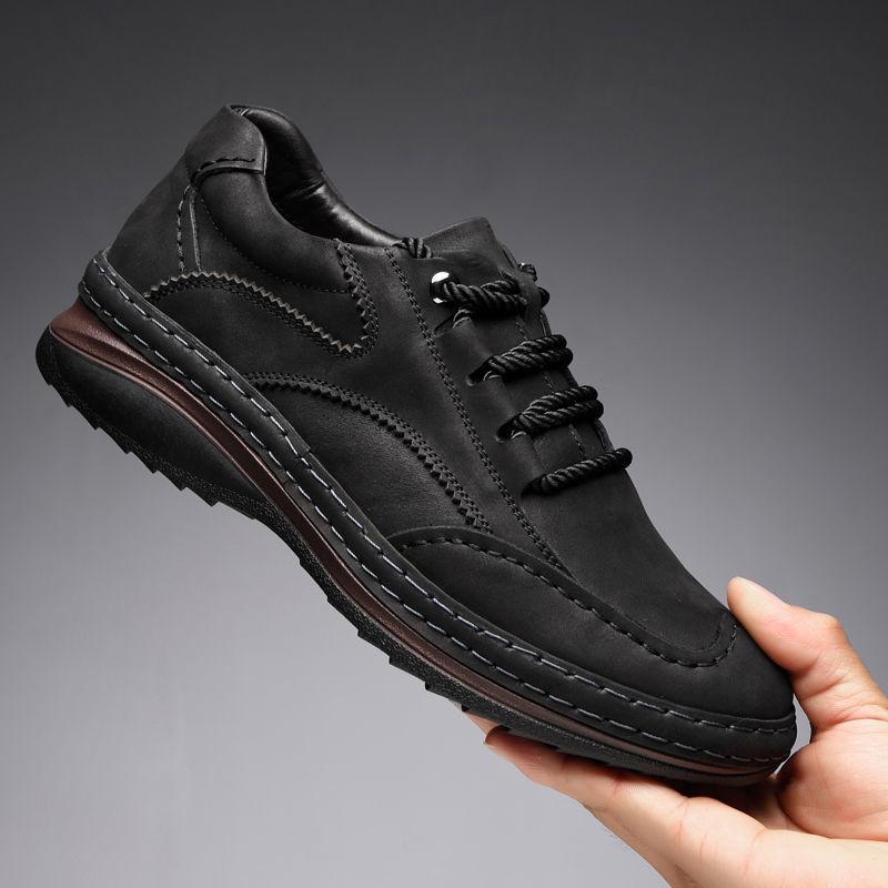 Fashion Luxury Brand Mens Casual Shoes  Leather Men Business Flat Top Quality Male Oxford Shoes Handmade Breathable Walking Shoes