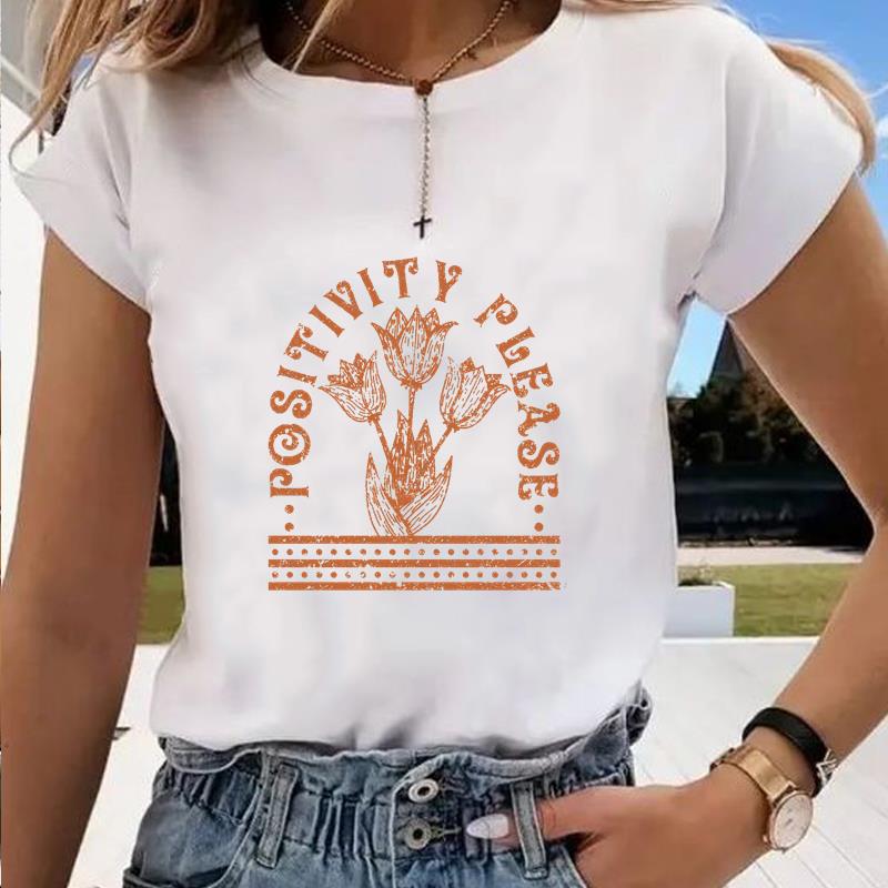 Asian Size-Print Graphic Tee Cactus Plant Trend Style 90s Casual Women's Clothing Summer Top Ladies Female T Fashion Short Sleeve T-shirt