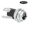 20Pcs DC Power Supply Female Jack Socket W 5.5x2.1MM Thread Nut Panel Mount Connector DC025M