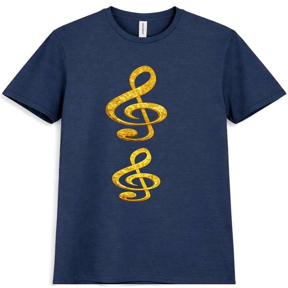 Music T-Shirt Treble Clef Graphic Tee Music Lover Guitar Piano Gift Top S