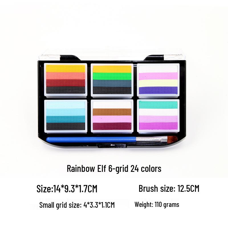 

Детский аквагрим для сцены, уличных выступлений и Хэллоуина - Радужные полоски (запасные)