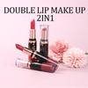 Double Head Matte Lip Glaze Non-stick Cup Velvet Mist Lip Glaze 2-i-1 vanntett, langvarig fuktighetsgivende lipgloss