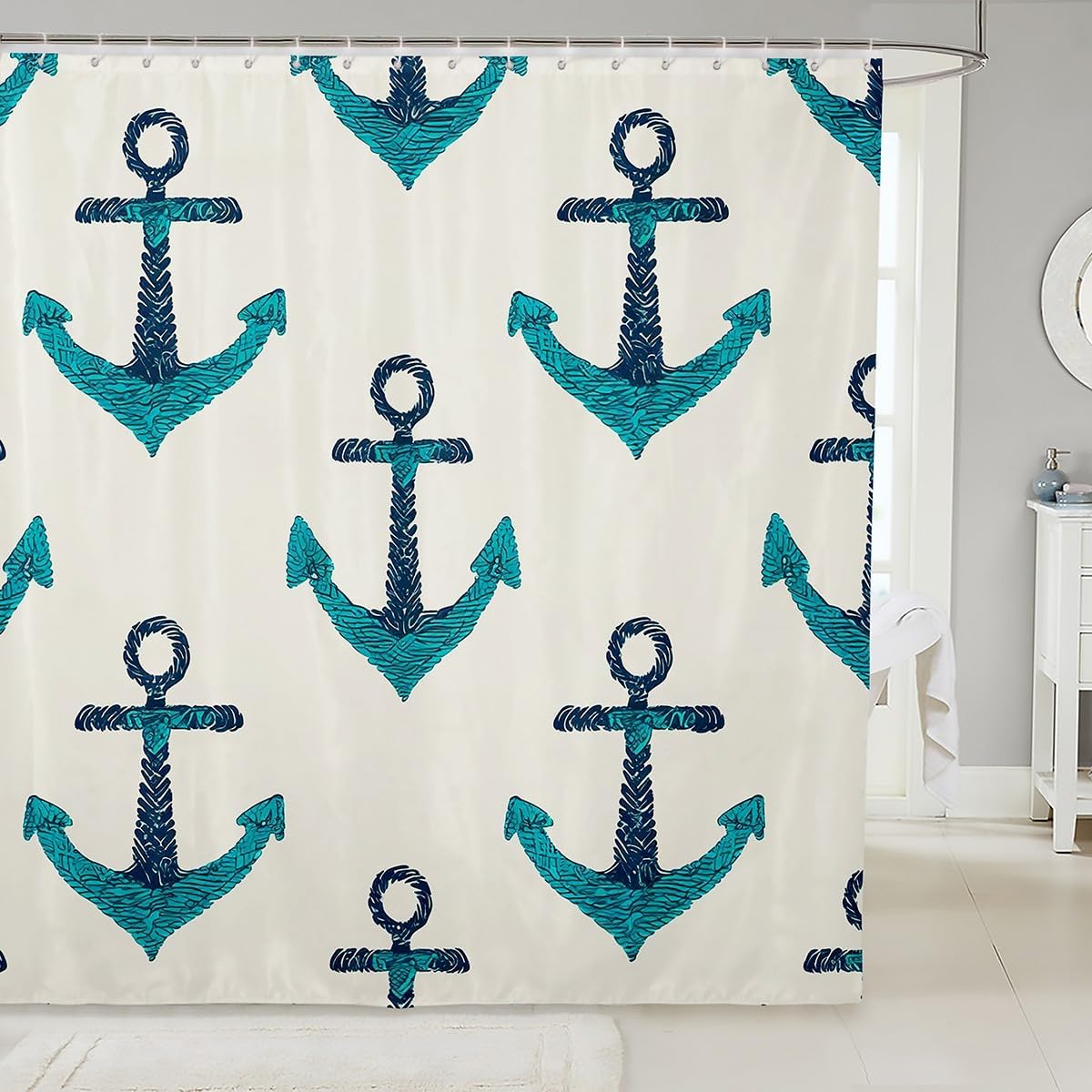 

Ocean Wave Shower Curtain Japanese Hokusai Bathroom Shower Curtain Sets For Young Vintage Abstract Sea Waves Fabric Shower W60H190(CM)-1 Pcs