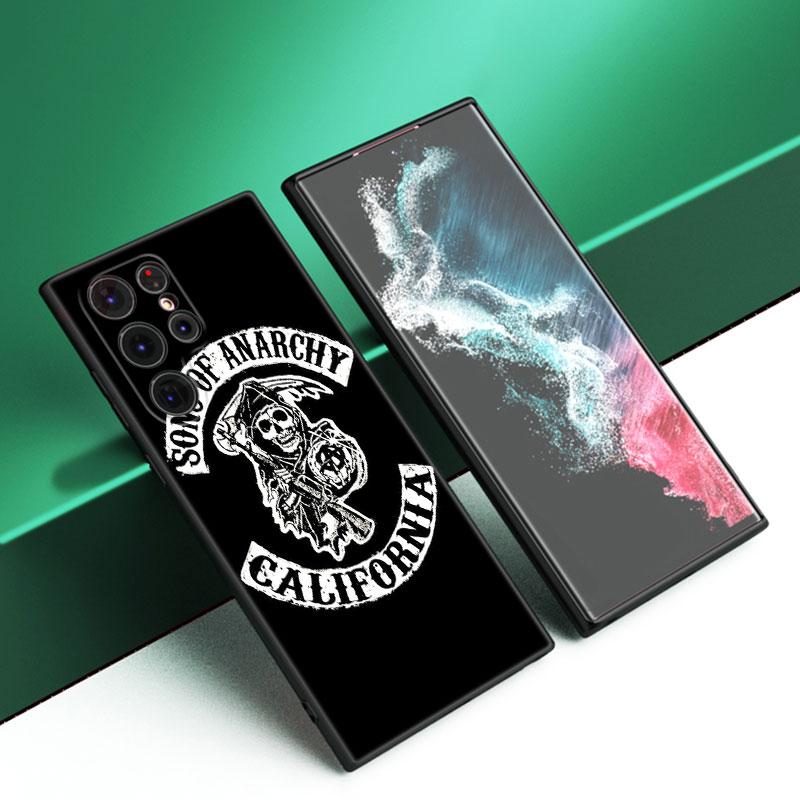 

Сыны Анархии ТВ черный силиконовый чехол для телефона Samsung Galaxy S23 S21 S20 FE S24 S22 Ultra S10E S10 S9 S8 Plus Samsung S22 Ultra