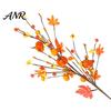 Thanksgiving Table Decorations 19.7Inch Artificial Berries Maple Leaf Pumpkin Floral Stems, Fall Branches Retro Orange Yellow Silk Flowers for Autumn