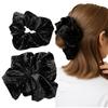 MILASIC Velvet Scrunchies with Set of Large Hair Black Sparkly Starry Sky Hair Office Easy To Perfect for Rhinestones, 2, Clips/Hair Ties, Velvet,