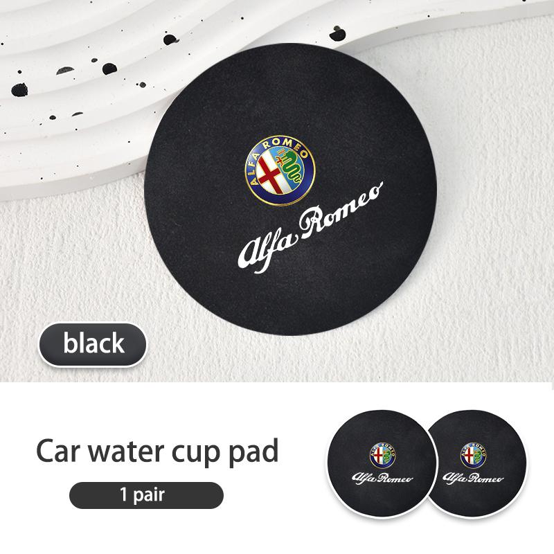 

2pcs Car Water Cup Coaster Colorful Non Slip Pad Accessories For Alfa Romeo Giulia 147 Mito 156 159 166 GT Stelvio Brera Volante
