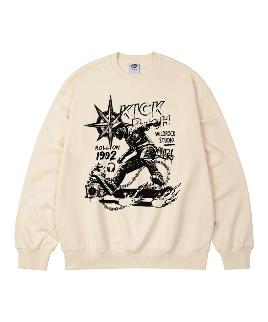 WILDROCK Kick Push Oversized Sweatshirt_9 Col (B Type)