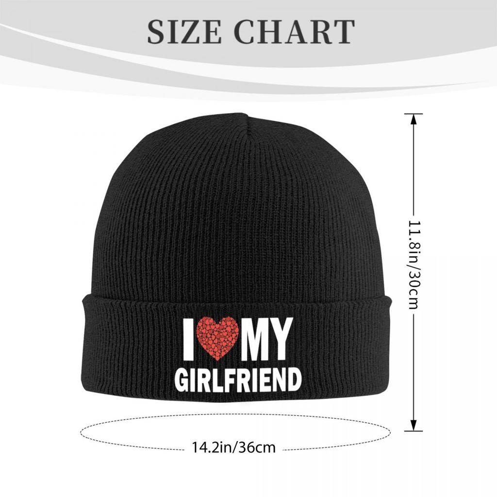 I Love My Hot Girlfriend I Heart My Hot Girlfriend GF Knitted Cap Winter Knit Bonnet Hat Skullies Beanies HipHop Caps for Unisex