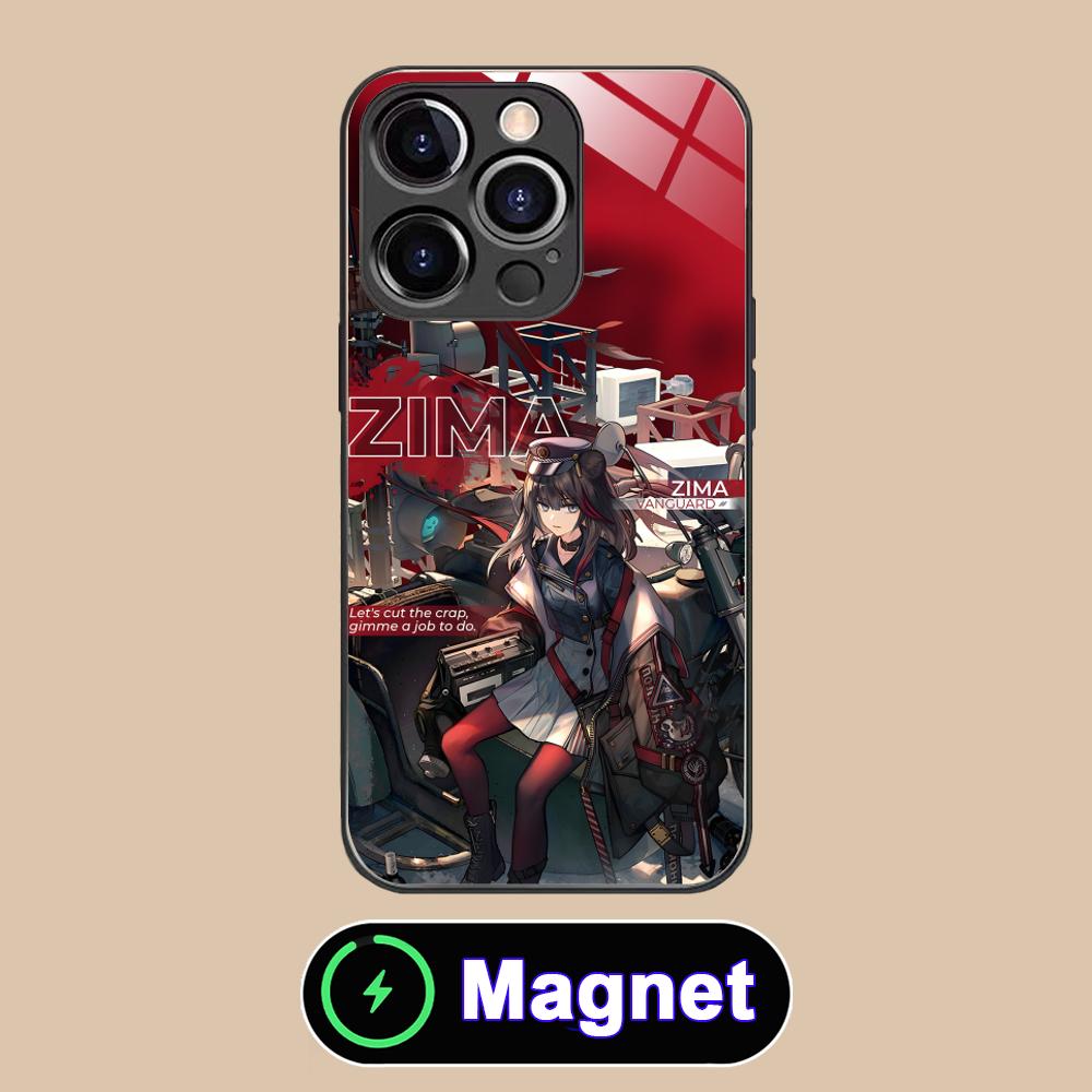 Arknights Zima Glass MagSafe Mobile Phone Case for iPhone 17 16 15 14 13 12 11 Air Pro Max Plus Mini Colorful Cover