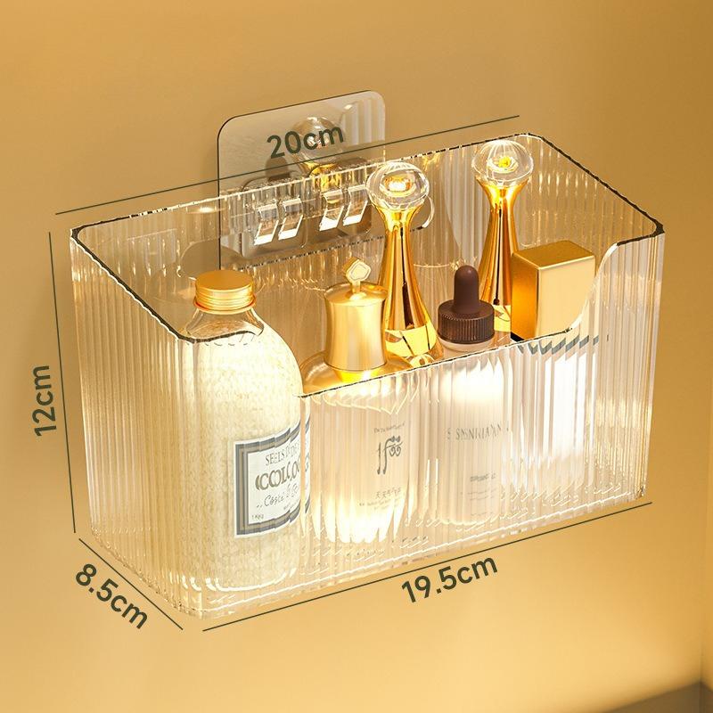 2er-Pack Aufbewahrungskorb mit transparentem Deckel - Selbstklebender Wand-Organizer für Schrank- und Vorratsschranktür