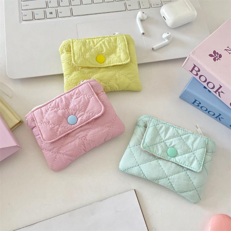 Quilted rhombus grid change bag snap card bag storage bag certificate bank card multi-function finishing small bag