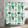 Green Cactus Shower Curtain Set Bathroom Decor Fabric Waterproof Shower Panels for Home Decoration Supplies