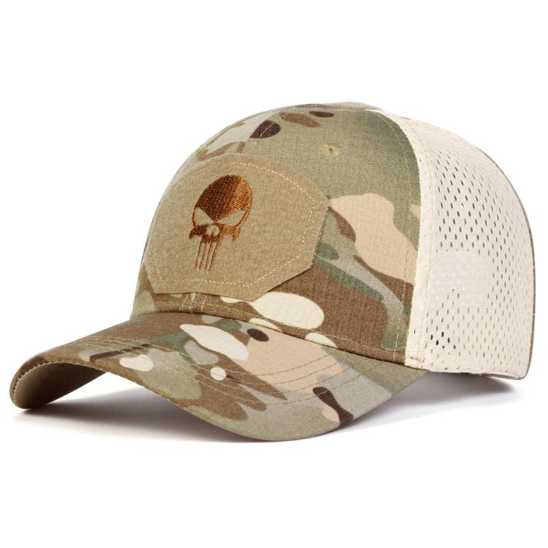 Fashion Unisex Skull Embroidered Top with Patch Breathable Baseball Caps Four Seasons Outdoor Adjustable Casual Sunscreen Hat
