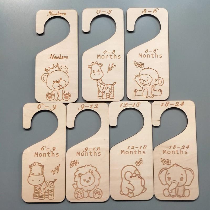 Wooden Baby Closet Dividers & Milestone Cards for Newborns