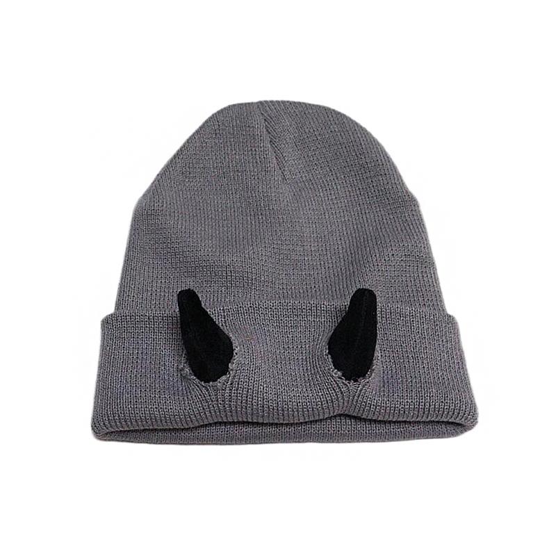 1PC Warm Stretchy Devil Playful Hat Cold-Resistant Beanie Winter-Ready Knitted Trendy Horn Soft-Knitted