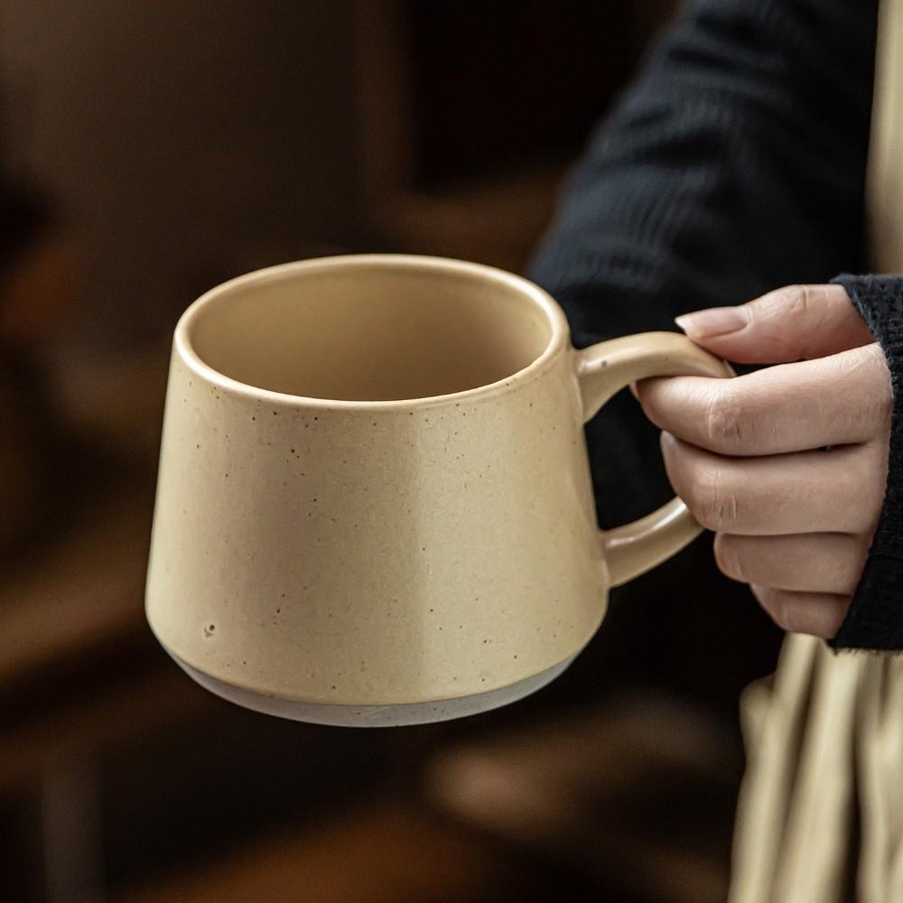 380ML Retro Tea Cup Non-slip Bottom Pottery Drinkware Portable Milk Drinking Cup Kitchen