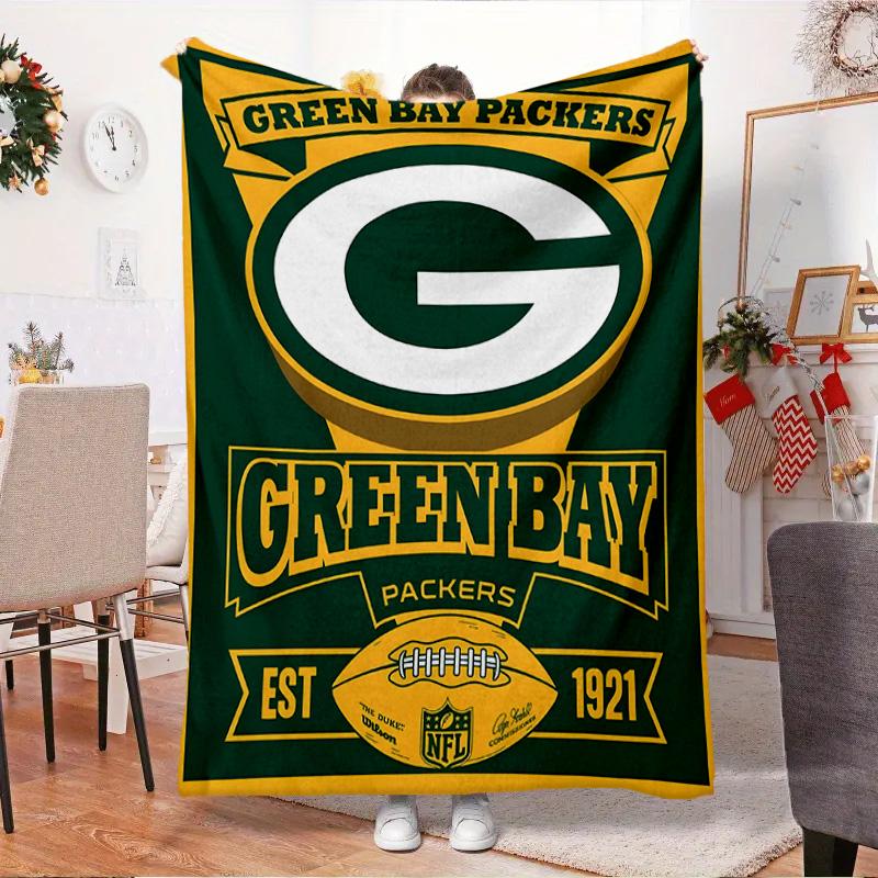 Green Bay Packers Logo Decke Outdoor Flanelldecke für Camping, Wandern, Gartenpartys, Picknick-Zubehör, Geschenk für Familie und Freunde
