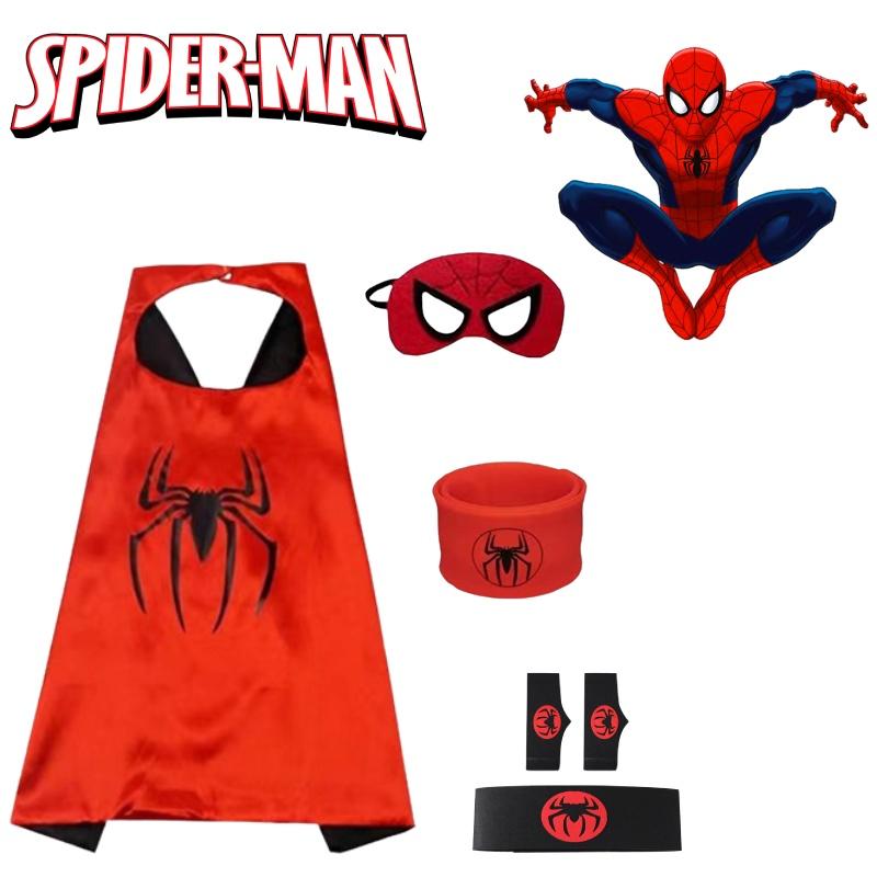 Spider-man Heldenumhang und Maske Halloween Cartoon Anime Launcher Handschuh Uhr Set
