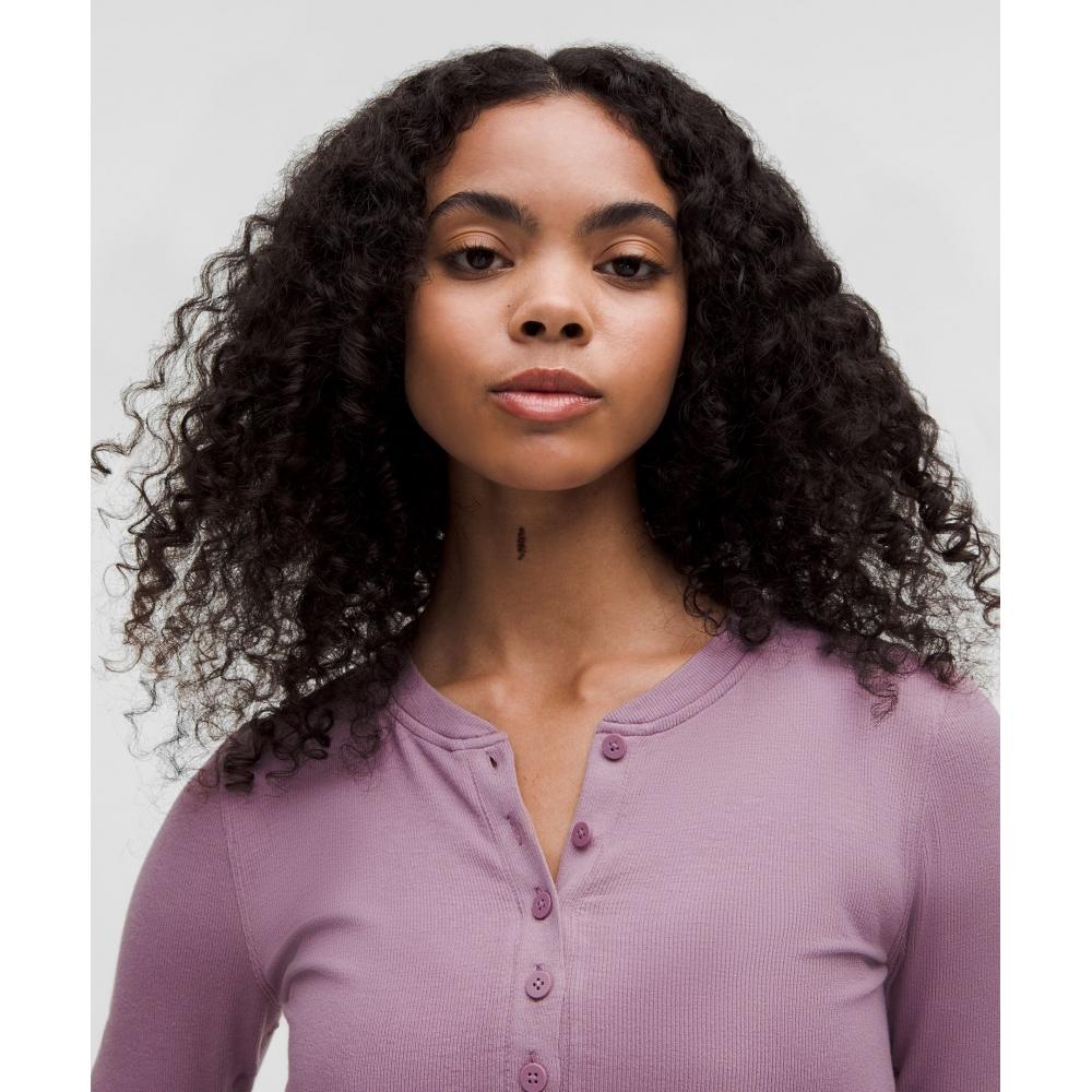 Lululemon Hold Tight Langarm-Henley Lavendel Lux