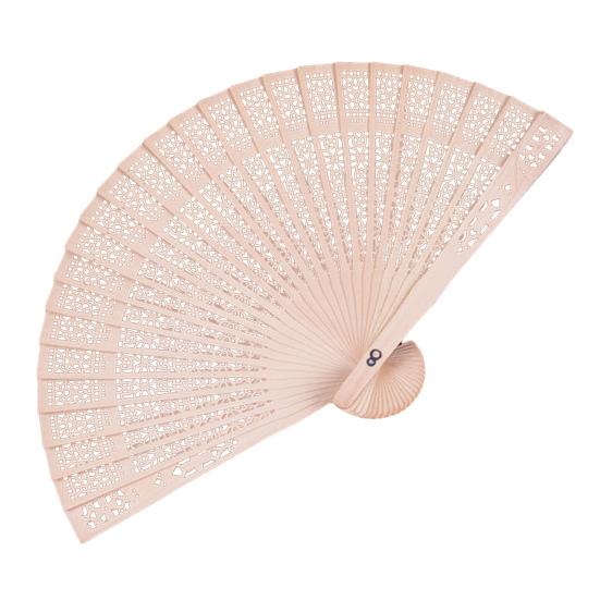 8palcový skládací ventilátor ze santalového dřeva Čínský styl s dutými žebry Přehlídková mola Taneční představení Foto rekvizity Přenosné letní dřevěné příruční ventilátory pro párty potřeby