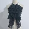 Victorian Layered Ruffle Lace Detachable Jabot Faux Collar Necktie For Renaissances Costumes Party Outfit Accessories