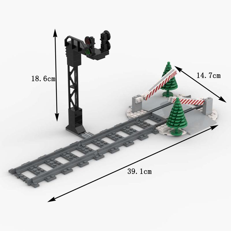 City Train Building Block Train Track Aisle Lifting Pole Printing Spare Parts Pedestrian Crossing