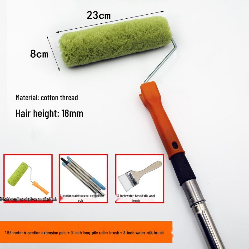 Adjustable Stainless Steel Telescopic Handle Waterproof Paint Roller Brush
