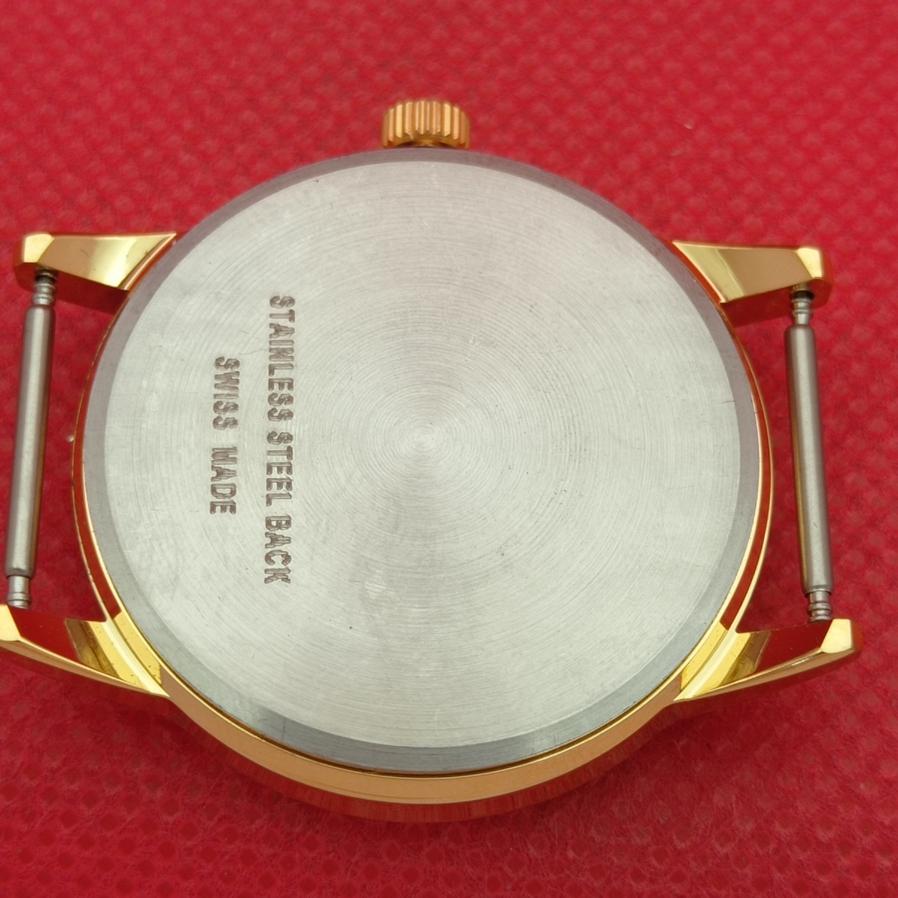 HAND-WINDING SWISS MONTINE 17-JEWELS MENS SILVER DIAL WRIST WATCH A421129-2
